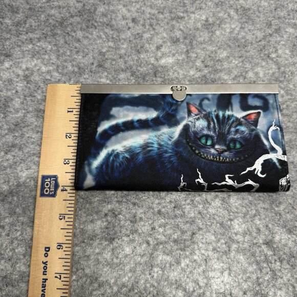Disney Alice in Wonderland Chessire Cat Live Action Silver‎ Wallet Clutch Purse - Picture 9 of 9